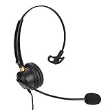 Lazimin Business-Headset, Einseitiges Telefon-Headset mit 2,5 Mm Klinke und Mikrofon mit Geräuschunterdrückung, Einstellbare Lautstärke, Kompatibel mit Festnetztelefonen, Schnurlosen Dect-T