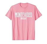 Montevideo Uruguay Vintage Text Pink with White Print T-S