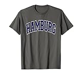 Hamburg Deutschland Varsity Stil Marineblau Text T-S