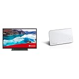 Toshiba 24WL3C63DAX 24 Zoll Fernseher & Oehlbach Scope Vision DVB-T2 HD Antenne - Digitale Zimmerantenne - USB Strom - Aktiv DVB-T-Verstärker - Innenantenne, Testsieger - Weiß