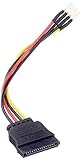 Delock Kabel Power SATA 15 Pin Stecker  Floppy 4 Pin Stecker 15 cm, Schwarz, Rot, Gelb