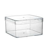 HuaShslt 52.0ml Klare Plastikbox mit Deckel Square Organizer 10.5 * 10,5 * 5,8 cm Stapelbare Aufbewahrungsbox for Geschenkgewürz Schmuck wirklich nützliche Boxen Kunststoffkästen (Color : White)