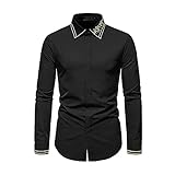 WAQD Herren Hemd Langarm Regular Fit Basic Freizeithemd Herrenhemden Business Hemden Für Männer Herren Muscle Fit Hemden Faltenfreies Langarm Lässiges Hemd Button-Down Kragen Casual Sty