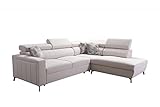 Ecksofa Emre III mit Schlaffunktion Bettkasten Wohnlandschaft Polstersofa Sofa Couch Möbel Links Rechts 26 (Rechts)