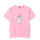Yumenam Unisex The Hype House Beiläufig Lose T-Shirt Charli D'Amelio Druckt Kurzarm Rundhals Sommer Tee Shirt Bluse Tops Ob