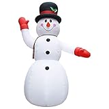 vidaXL Schneemann Aufblasbar mit LED Weihnachten Beleuchtet Weihnachtsfigur Weihnachtsdeko Deko Figur Winter Innen Außen IP44 600cm XXL