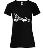 Motorrad Chopper Auspuff Musik Frauen Lady-Fit T-Shirt Schwarz M - shirt84