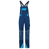 BWOLF Brave Latzhose Herren Arbeitshose Schutz-Latzhose mit Kniepolster-Taschen verstärkt mit 600D Polyester (Blau, L)