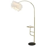 HCYY Stehleuchte mit Regal Wohnzimmer, Stehleuchte Schlafzimmer 360° Verstellbarer Lampenschirm Stehleuchte LED mit Metalltisch Leselampe für Esszimmer Restaurant Kinderzimmer (Color : A)
