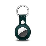 Schutzhülle Kompatibel mit Airtags,airtags hülle, Schlüsselbund Airtag Ledertasche Airtags Halter Anti Lost Case Bluetooth Tracker Hülle Schutzhaut für Apple Airtags (Green)