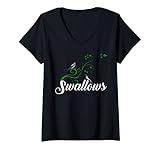 Damen SWALLOWS! Lustiger unangemessener Suggestive T-Shirt mit V
