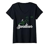 Damen SWALLOWS! Lustiger unangemessener Suggestive T-Shirt mit V