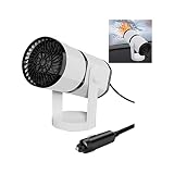 4 in 1 Auto Scheibenenteiser Heizlüfter 12V/24V 150W/200W Tragbar Auto Heizlüfter Ventilator Auto Defrost Defog Lüfter mit 360° Drehbarer Halterung schnelle Heizung und Kühlung