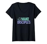 Damen Christlicher Glaube Machen Disciples Church T-Shirt mit V