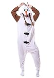 BESUURAN Relaxo Kostüm Olaf Onesie Jumpsuit Schneemann Relax Kostuem Pyjama Weihnachten Halloween Schlafanzug Cosplay Erwachsene Karneval Olaf XL