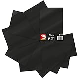 10 x Din A4 Bögen Plotterfolie 621/631 Selbstklebende Folie im Set Vinyl zum Plotten DIY Bastelfolie Sticker Beschriftung Aufkleber 29,7x21cm (Schwarz glanz, 10er Set)