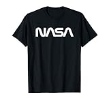 Classic NASA Worm White Logo T-S