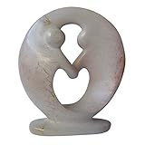 kruzifix24 Figur Statue Skulptur modern Motiv Paar Hände halten Herz Speckstein Natur 17 x 14 cm Handarbeit Unik