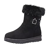 koperras Winterschuhe Damen Gefüttert Wasserdicht Boots Baumwollschuhe Bequem Trekking Wanderstiefel Frauen Winterboots Schneestiefel Flache Sneak