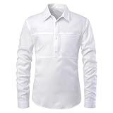 Shirt Herren V Ausschnitt/Revers Einfarbig/Spleißen Drucken Langarmshirt Herren Regular Fit Einfachheit Mode Lassig Hemd Herren Klassisch Frühling Herbst Base Shirt H