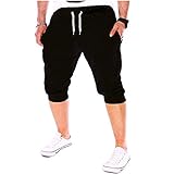 Yikesnt Herren Shorts Sommer Outdoor Workout Einfarbig Bequem Mit Taschen Und Kordelzug Jugend Jogginghose XXL