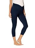 V VOCNI Schwangerschafts-Capri-Leggings Damen Activewear Leggings Taschen Schwangerschaft Workout Mutterschaft Crop Länge Hosen - - Groß