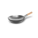 Heigmz Wok Antihaft-Wok Kochtopf aus Eisen, allgemeine Verwendung für Gas- und Induktionsherd, Gusseisenpfanne, Küchen-Kochgeschirr (Farbe: 1)