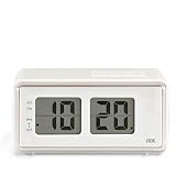 ADE Digitaler Funkwecker CK1720 (Wecker im Retro-Look mit LCD-Display im Klappzahlen-Design, Snooze-Taste, Nachtlicht, inklusive Batterie) cremeweiß