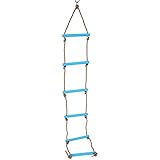LFHCW Seilleiter Hängeleiter, Kletterleiter Strickleiter Kinder Kunststoff für Häuser mit 6 Sprossen Länge 6.6FT/2m belastbar bis 230lb, Indoor und Outdoor Strickleiter Klettergerüst g