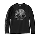 HARLEY-DAVIDSON Herren Langarm-Shirt Willie G. Skull Map - Longsleeve aus Baumwolle - Dünner Biker Sweatshirt Totenkopf, XL