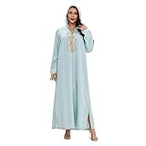 Muslimische Roben Kleider Damen Islamische Druck Elegant Slim Lang Kleid Maxikleid Arab Dubai Kaftan Frauen Einfarbig Gebetskleidung Schlank Nahen Ostens Abaya Türkisch Abendkleid Vintage Gow