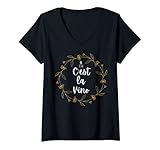 Damen C'est la Vino - Severinstorburg Köln Cooler Wein Spruch T-Shirt mit V