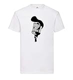 Retro Micro mit Elvis Tolle Männer T-Shirt Weiß L - shirt84