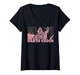 Damen Stars Wars Darth Vader Pink Hue Stamp T-Shirt mit V