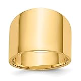 14 K Gelb Gold 15 mm Flat Top konisch Zigarre Band Größe 7