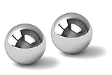 BigDean 2er Set Dekokugeln aus Edelstahl glänzend 20cm - Silber - Deko Kugeln für den Garten & Teich - Schwimmkugeln Teichkugeln Gartenkug