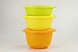 TUPPERWARE Mikrowelle CrystalWave 2,0 L orange+1,5 L gelb+1,0L limette Micro 31051