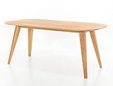 expendio Esstisch Olavi 21 Eiche Natur geölt 160x90 cm Massivholztisch ovale Platte nach unten abgeschrägt Designermöb