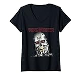 Damen US The Terminator T-800 Head 01 Black T-Shirt mit V