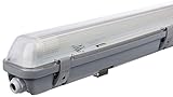 Müller-Licht LED-Feuchtraumleuchte 60 cm für höchsten Lichtkomfort - schönes neutralweißes Licht (4000 K) für optimale Arbeitsbeleuchtung - 1 x 10 W LED-Röhre - IP65 - grau 20800189