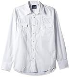 Wrangler Herren Langärmeliges Sport Western Snap Shirt, Weiß, Groß