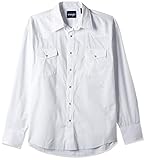 Wrangler Herren Langärmeliges Sport Western Snap Shirt, Weiß, Groß