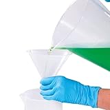ISOLAB - 3000ml Becher mit Griff und Auslauf, 2 Trichter (100 ml und 120 ml), Krug, Motorölspender, Flüssigkeitstransfer, Perfekt für den Ölwechsel zu H