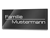 Edle Türschilder mit Gravur aus Hochglanz Acrylglas | Namensschild Briefkastenschild selbstklebend oder mit Bohrlöcher Klingelschild mit mehr als 80 Motive | Größe ab 8x3,5 cm eckig