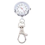 Hemobllo Krankenschwestern Taschenuhr Keychain Quarz Große Zifferblatt Revers Pin Arzt Uhr Anhänger Clip- Auf Fob Uhr für Valentines Tag Geschenk