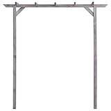 Tidyard Garten Pergola Rosenbogen Holz Pergola Rankhilfe Rankgitter Holzbogen Grau 200x40x205 cm Impräg