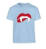 Flox Creative Kinder T-Shirt Vampirzähne Gr. X-Small 3-4 Jahre 66 cm, hellb