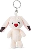 NICI 47470 Schlüsselanhänger Love 10cm – Flauschiger Hase Kuscheltieranhänger mit Schlüsselring für Schlüsselband, Schlüsselbund, Schlüsselhalter & Schlüsselkette – Taschenanhänger, weiß/pink, 10