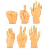 Fingerpuppe Mini Finger Tiny Hands Kleine Hände Mini Hände Fingerpuppen Linke und Rechte Hand Streichspielzeug,Interaktives Katzenspielzeug, Mini Gummi Hand (6pcs)