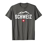 SCHWEIZ Flagge Berge | Damen Herren Kinder SCHWEIZ T-S